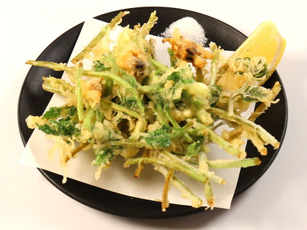 セリとあさりのかき揚げ